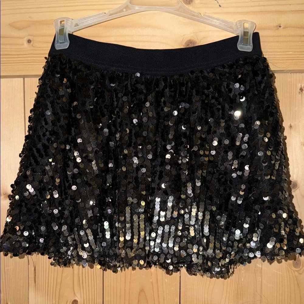 Justice black sequin skirt (shorts underneath) size 10 girls